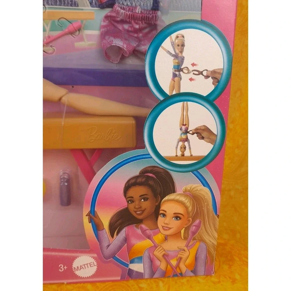 Barbie Gymnast Doll Playset With Beam Accessories & Outfit Changes Blonde Hair